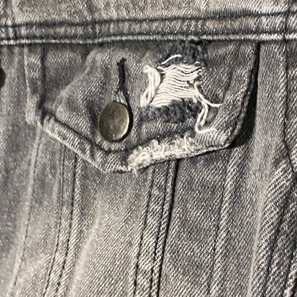 Buddy‎ Love Distressed Denim Jacket Gray Small Jean Trucker - Picture 3 of 4